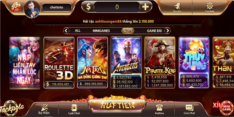 Không ai nên bỏ qua sảnh Slots Game tại Sunwin