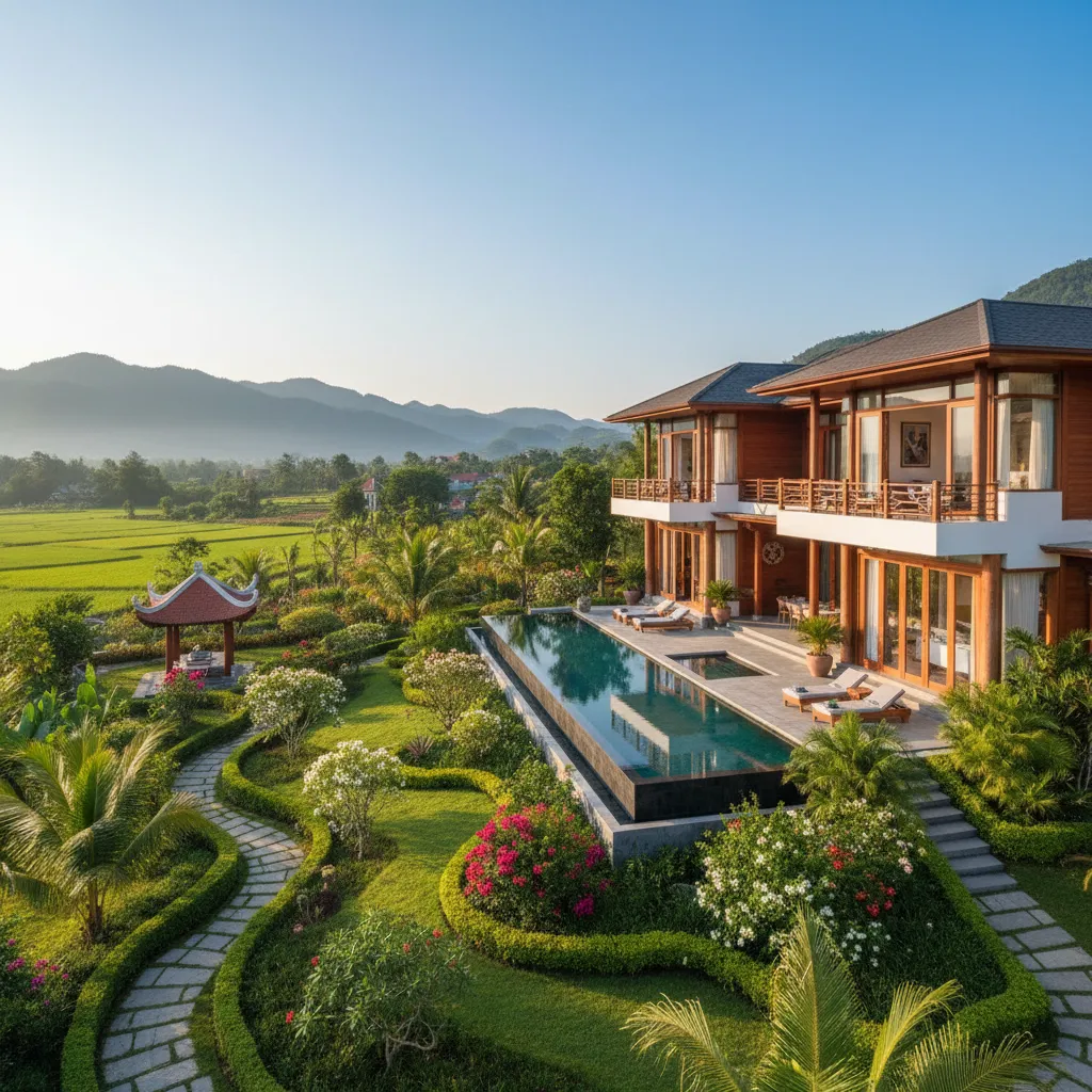 Biệt thự sân vườn rộng nhiều cây xanh