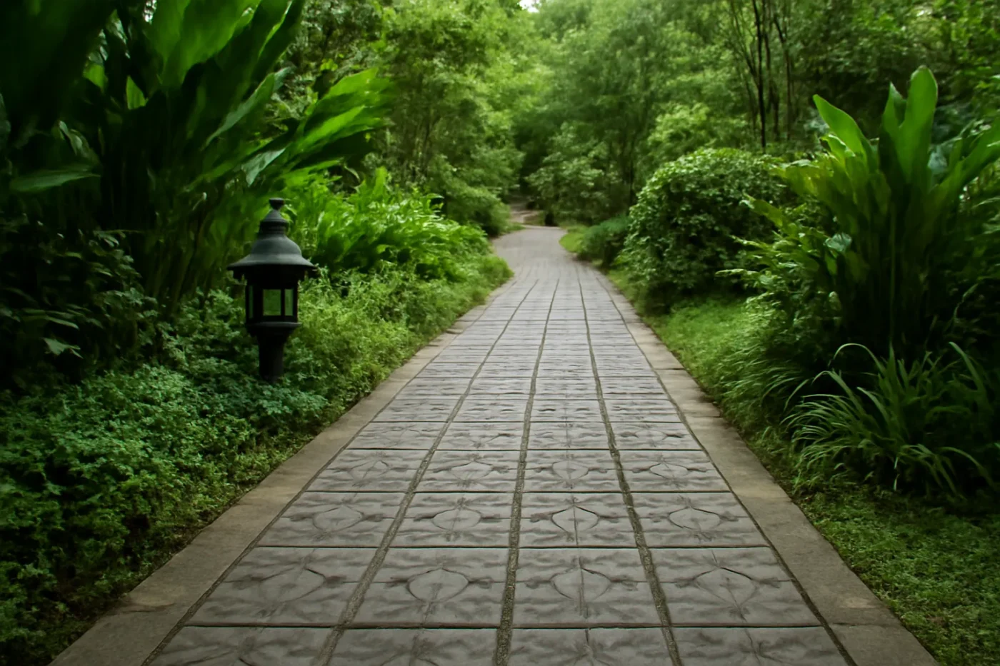 Gạch lát sân vườn chống trơn màu nâu đất bền đẹp