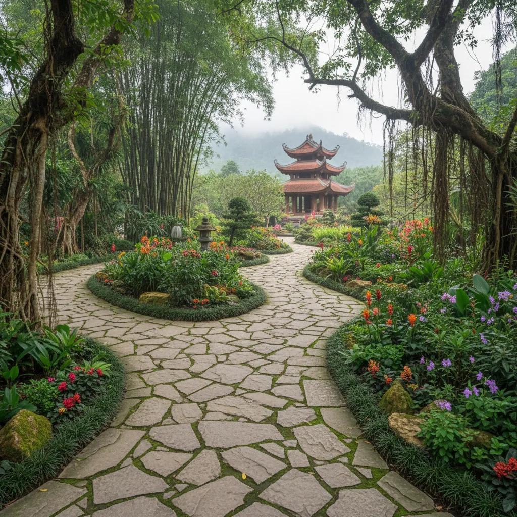 Gạch sân vườn kích thước lớn màu ghi sáng
